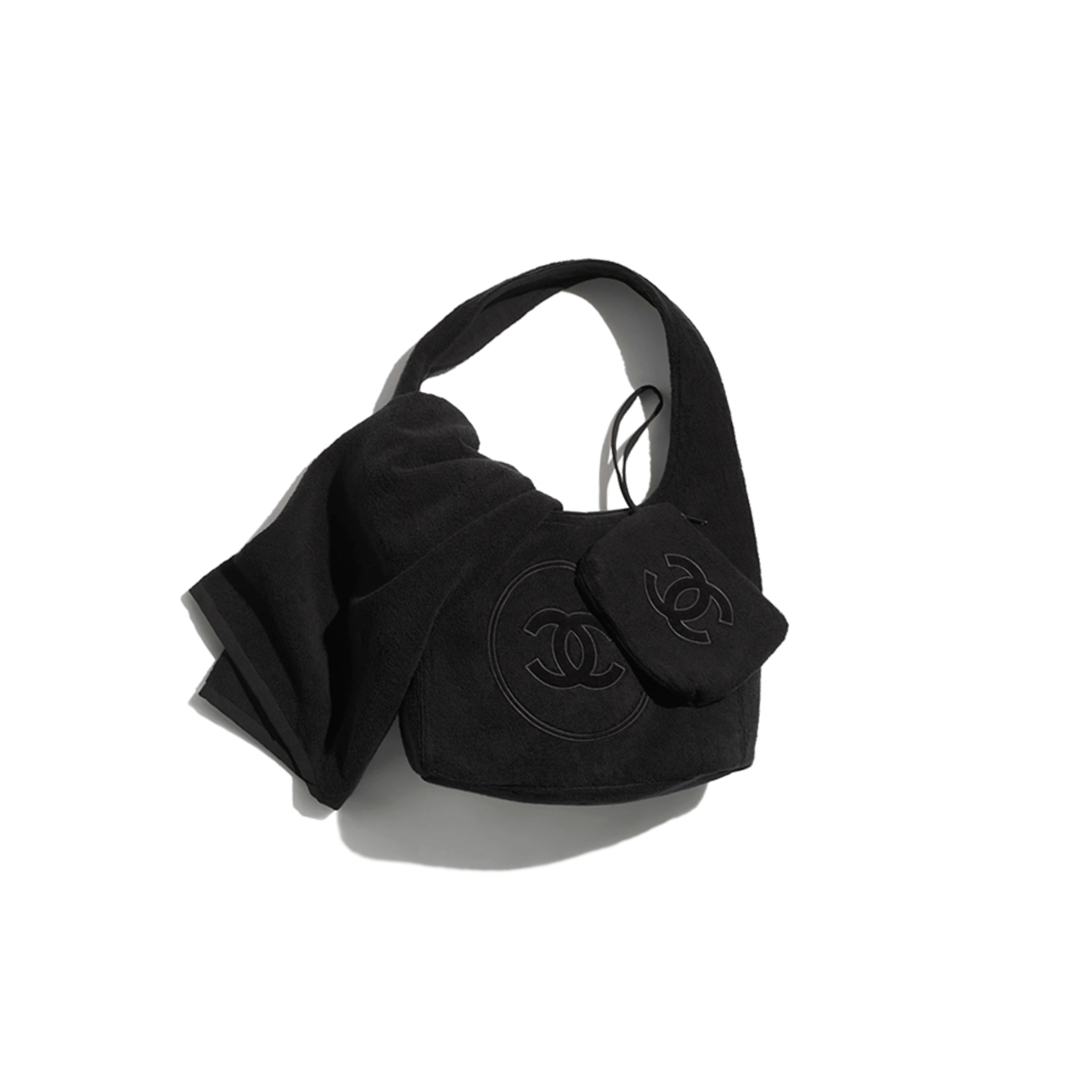 Ch*el coco beach 2025 collection beachwear set cotton black aaa938 (58*38*20cm)